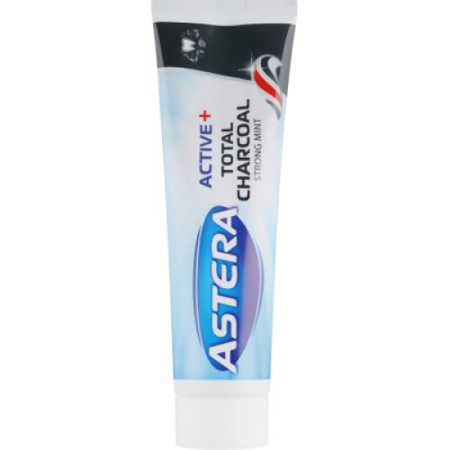 Зубна паста Astera Active+ Total Charcoal Комплексний догляд з активованим вугіллям 100 мл (3800013511312)