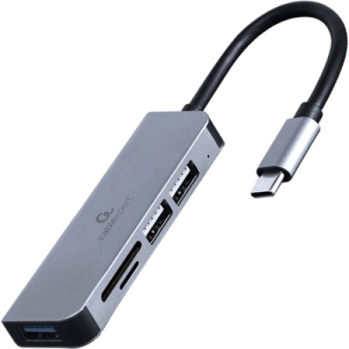 Концентратор Cablexpert USB-С to 1 х USB 3.1 Gen1 (5 Gbps), 2 х USB 2.0, CardReader (UHB-CM-CRU3P1U2P2-01)