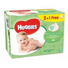 Дитячі вологі серветки Huggies Natural Care 56 х 3 шт (5029053550176)