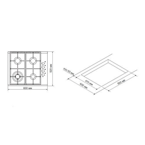 Варочна поверхня Pyramida PSG 614 BLACK LUXE (PSG614BLACKLUXE)