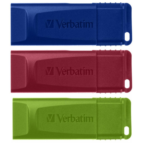 USB флеш накопичувач Verbatim 3x16GB Slider Red/Blue/Green USB 2.0 (49326)