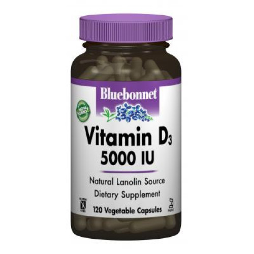 Вітамін Bluebonnet Nutrition Вітамін D3 5000IU, 120 вегетаріанських капсул (BLB-00369)