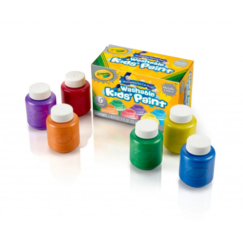 Фарби для малювання Crayola Metallic Washable 6 шт у пляшечках (256328.006)
