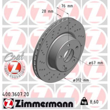 Гальмівний диск ZIMMERMANN 400.3607.20