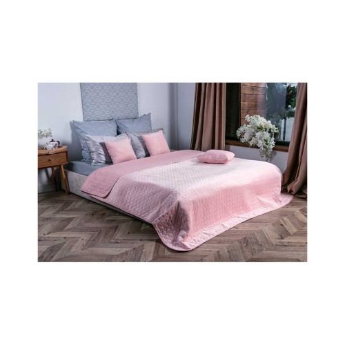 Покривало Руно двостороннє декоративне Velour Rose 180х220 см (340.55_Rose)