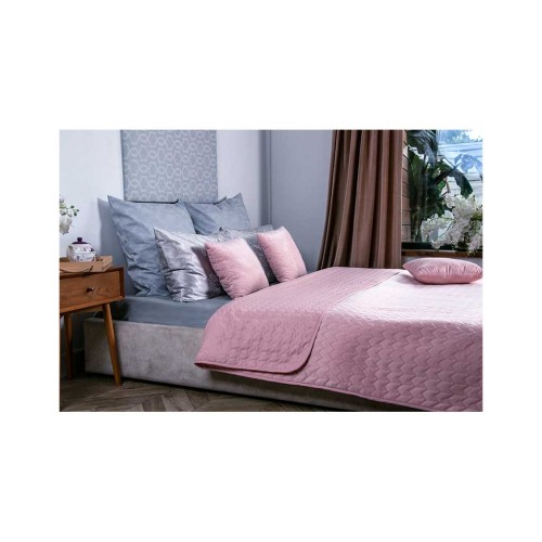 Покривало Руно двостороннє декоративне Velour Rose 180х220 см (340.55_Rose)