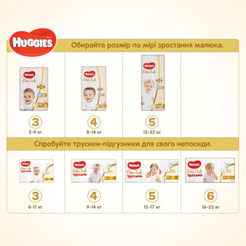 Підгузки Huggies Elite Soft 5 (15-22 кг) 50 шт (5029053578132)