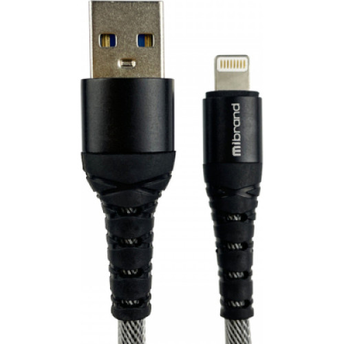 Дата кабель USB 2.0 AM to Lightning 1.0m MI-14 2A Black-Gray Mibrand (MIDC/14LBG)