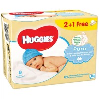 Дитячі вологі серветки Huggies Ultra Comfort Pure 56 х 3 шт (5029053550091)