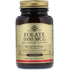 Вітамін Solgar Фолієва кислота, Folate, фолат 1000 мкг, 120 таблеток (SOL-53596)