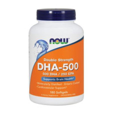 Жирні кислоти Now Foods DHA (докозагексаєнова кислота) 500 мг, 180 желатинових кап (NOW-01613)