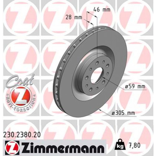 Гальмівний диск ZIMMERMANN 230.2380.20