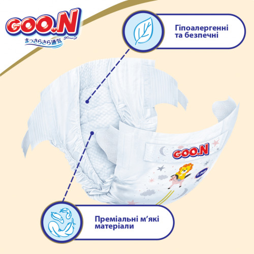 Підгузок GOO.N Premium Soft Newborn до 5 кг розмір SS на липучках 72 шт (863222)