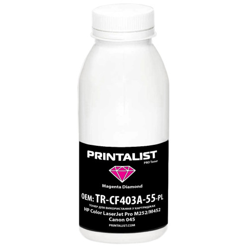 Тонер HP CLJ Pro M252/M452, Canon 045, 50г Magenta Printalist (TR-CF403A-55-PL)