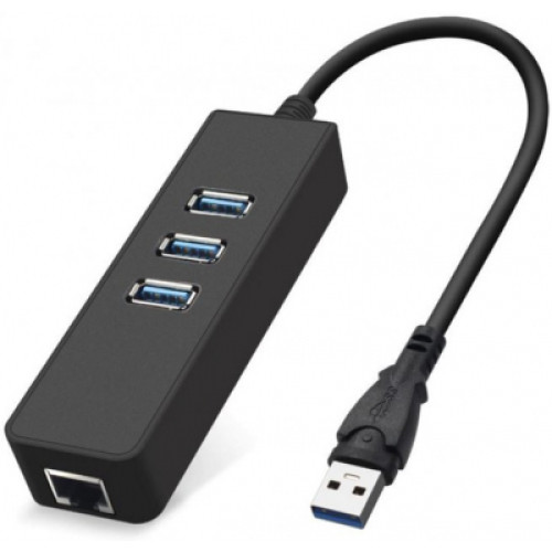 Перехідник Dynamode USB 3.0 Type-A - RJ45 Gigabit Lan, 3*USB 3.0 (USB3.0-Type-A-RJ45-HUB3)