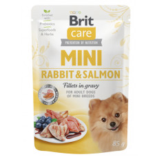 Вологий корм для собак Brit Care Mini pouch 85 г (філе кролика та лосося в соусі) (8595602534432)