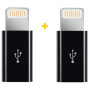 Перехідник MicroUSB to Lightning AC-030 2 pcs XoKo (XK-AC030-BK2)