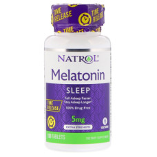 Амінокислота Natrol Мелатонін Підвищеною Сили Дії 5 мг, Melatonin, 100 таблі (NTL-04837)