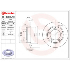 Гальмівний диск Brembo 08.3939.10