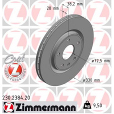 Гальмівний диск ZIMMERMANN 230.2384.20