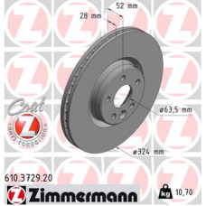 Гальмівний диск ZIMMERMANN 610.3729.20