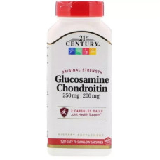 Вітамінно-мінеральний комплекс 21st Century Глюкозамін & Хондроітин 250 мг / 200 мг, Original Strength, (CEN23023)