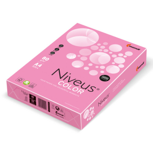 Папір Mondi Niveus COLOR NEON Pink A4, 80g, 500sh (A4.80.NVN.NEOPI.500)