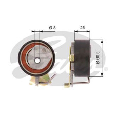 Ролик натягувача ременя Gates T43023