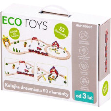 Залізниця Ecotoys дерев'яна з потягом на батарейках (HM180995)