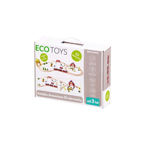 Залізниця Ecotoys дерев'яна з потягом на батарейках (HM180995)