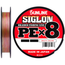 Шнур Sunline Siglon PE х8 150m 0.4/0.108mm 6lb/2.9kg Multi Color (1658.09.97)