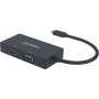 Концентратор Intracom USB3.1 Type-C to HDMI/DVI-I/VGA Black Manhattan (152983)