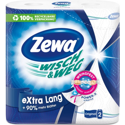 Паперові рушники Zewa Wisch & Weg Extra Lang 2 шари 2 рулони (7322540833300/7322540973174)