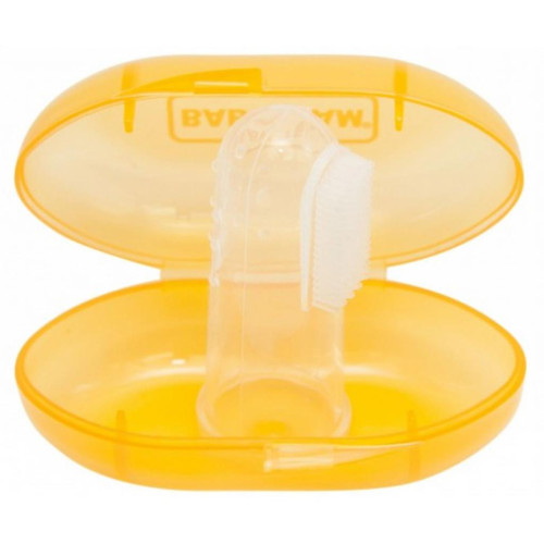 Дитяча зубна щітка Baby Team силіконова щітка-масажер з контейнером (7200_оранжевый)