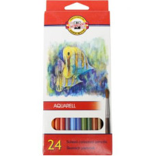 Олівці кольорові Koh-i-Noor Mondeluz Рибки акварельні 24 кольорів (3718_p)