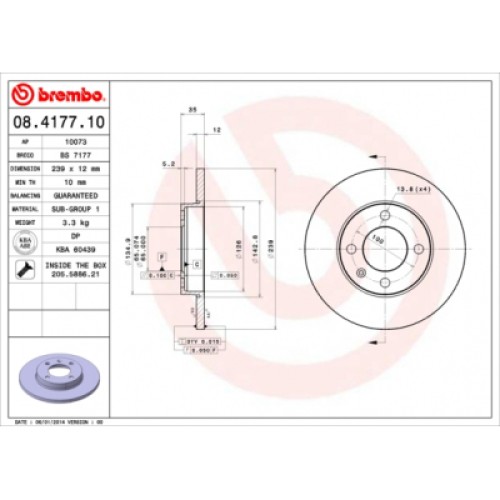 Гальмівний диск Brembo 08.4177.10