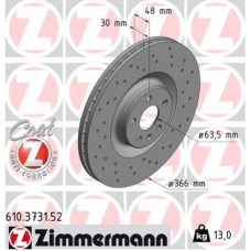 Гальмівний диск ZIMMERMANN 610.3731.52