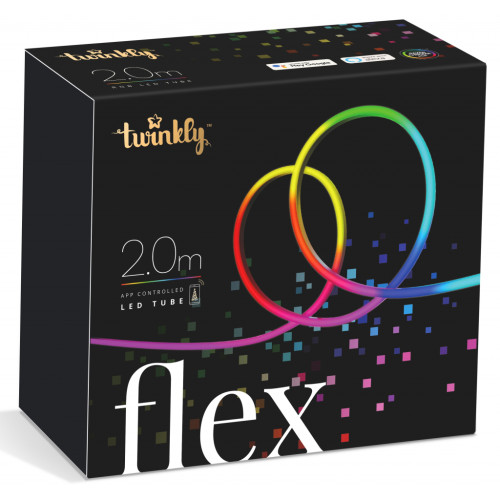 Гірлянда Twinkly Smart LED Flex RGB, гнучкий контур, IP20, 2м, кабель білий (TWFL200STW-WEU)