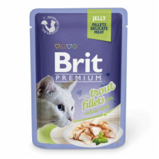 Вологий корм для кішок Brit Premium Cat 85 г (філе форелі в желе) (8595602518494)