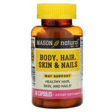 Вітамінно-мінеральний комплекс Mason Natural Формула для тіла, волосся, шкіри та нігтів, Body, Hair, Skin & Nails, 60 (MAV12065)