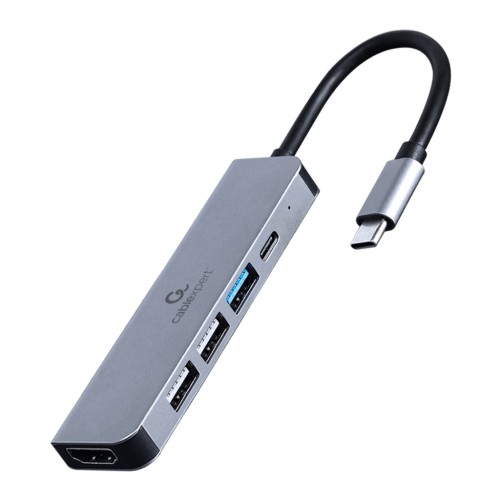 Концентратор Cablexpert USB-C 5-in-1 (hub/HDMI/PD) (A-CM-COMBO5-03)