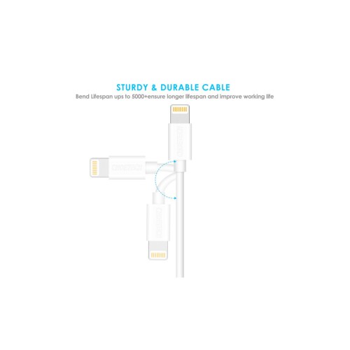 Дата кабель USB 2.0 AM to Lightning 1.8m 2.1A MFI White Choetech (IP0027-WH)