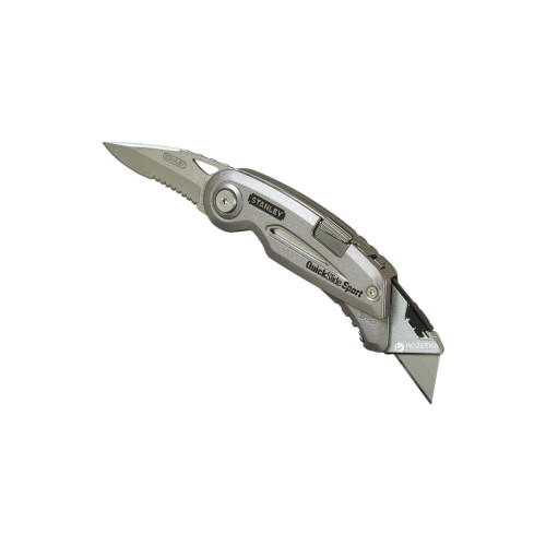 Ніж монтажний Stanley QUICKSLIDE SPORT UTILITY KNIFE складаний з двома лезами (0-10-813)