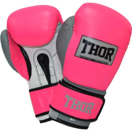 Боксерські рукавички Thor Typhoon 14oz Pink/White/Grey (8027/02(Leath)Pink/Grey/W 14 oz.)