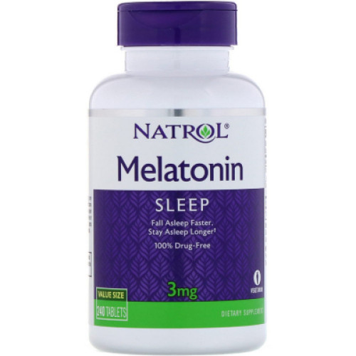 Амінокислота Natrol Мелатонін, Melatonin 3 мг, 240 таблеток (NTL-16068)