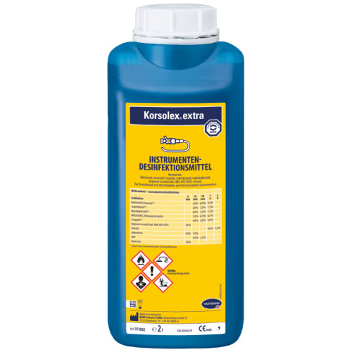 Засіб для дезінфекції інструментів Bode Korsolex extra на основі альдегідів 2 л (4031678016730)