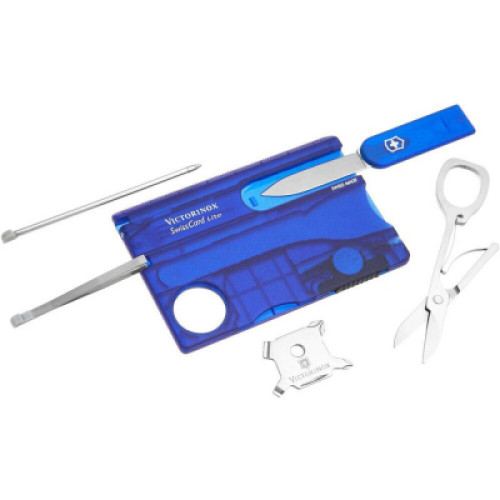 Ніж Victorinox SwissCard Lite Transparent Blue (0.7322.T2)