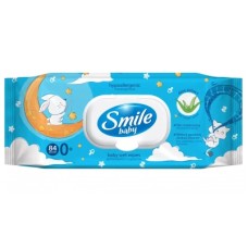 Дитячі вологі серветки Smile baby Екстракт алое з клапаном 84 шт (42107450)