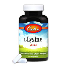 Амінокислота Carlson Лізин 500мг, L-Lysine, 100 капсул (CL6881)