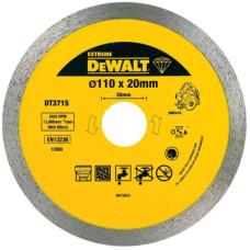 Диск пильний DeWALT алмазний граніт/мармур/цегла/кахель, 110х1.6х20 мм для плиткорізу DWC410 (DT3715)